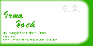 irma hoch business card